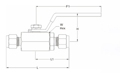 304 / 316 stainless steel double ferrule ball valve